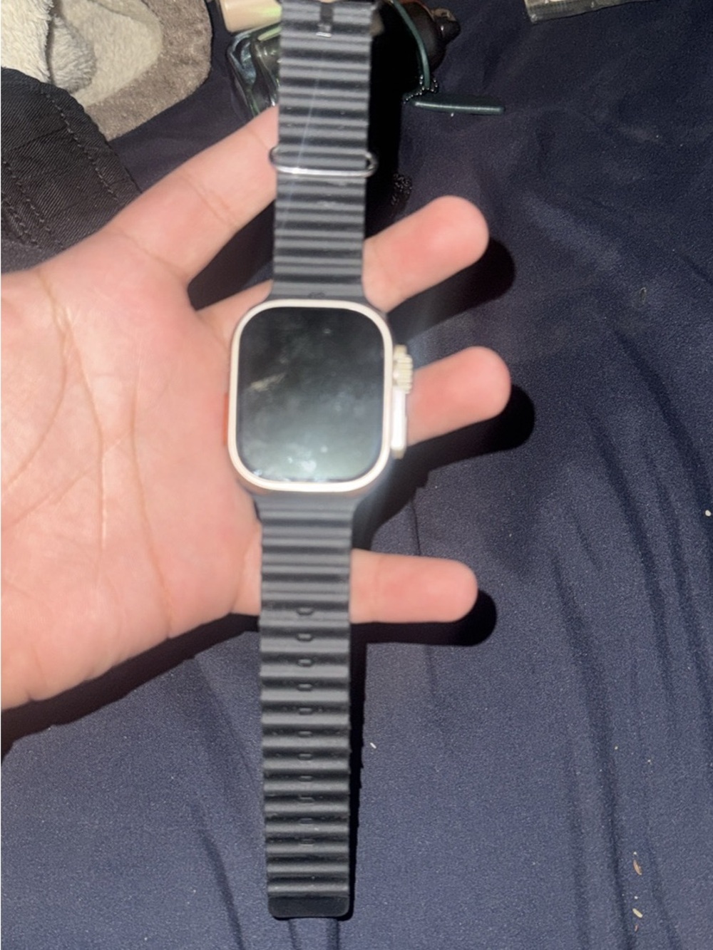 Smartwatch with Black Silicone Band - Unbranded